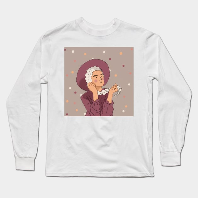 Calm girl with lovely hat Long Sleeve T-Shirt by IstoriaDesign